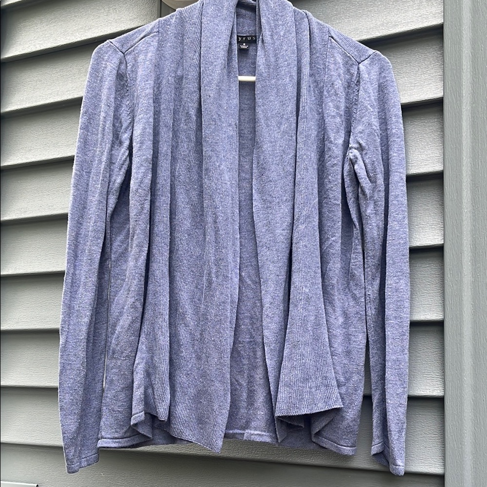 Cyrus Blue Cardigan Sweater Lightweight Knit